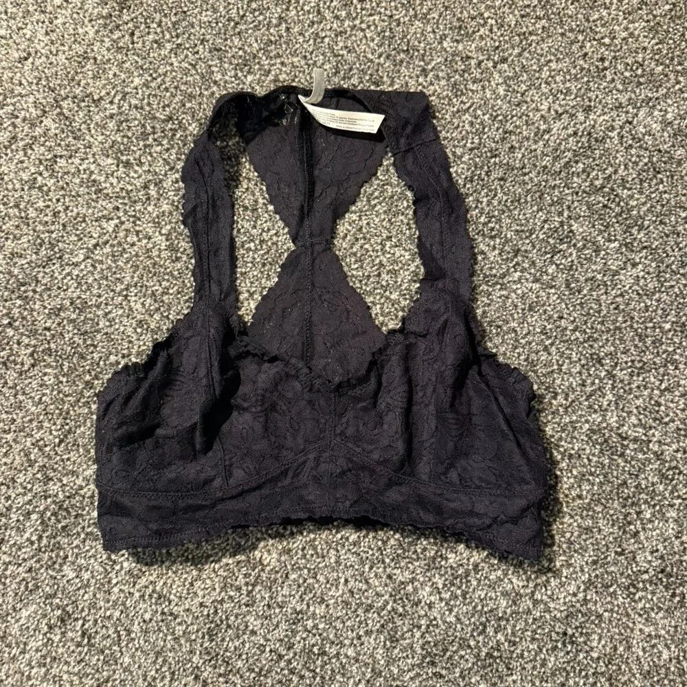 Free People - Galloon Lace Racerback Bralette - Black